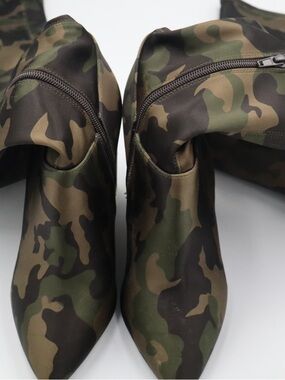 Aldo Olive and Brown Camo Pointed Toe Heeled Boots